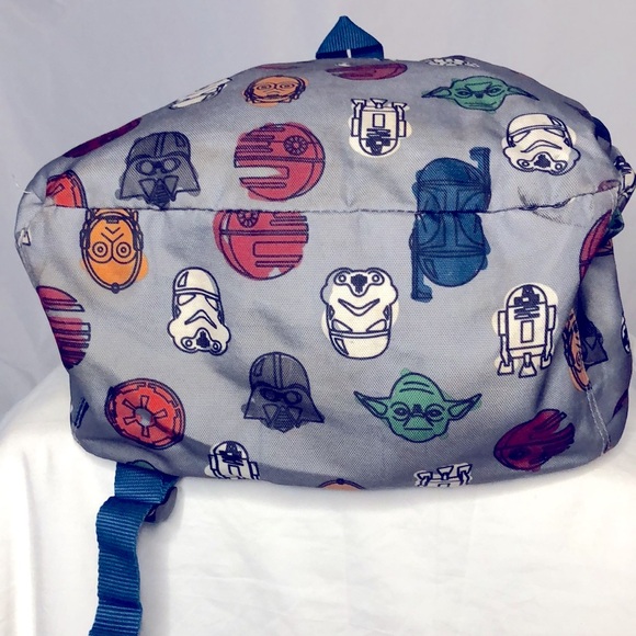 STAR WARS Hanna Anderson gray back pack. R2D2 Yoda, C-3PO, Darth Vader graphics - Picture 10 of 16